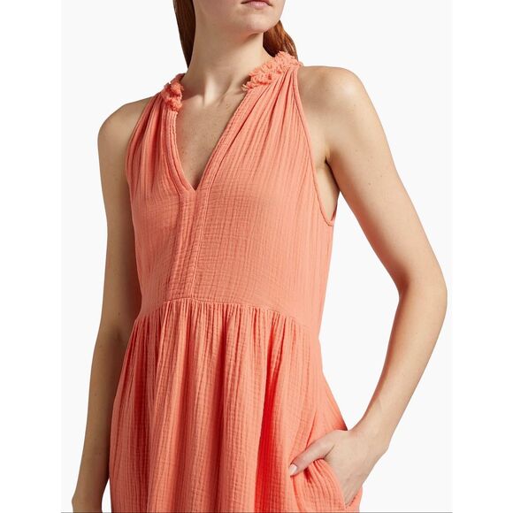 Xirena Liza Cotton Gauze Midi Dress in cantaloupe Medium $275 - Picture 5 of 12